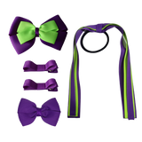 School Hair Accessories Value Pack 4 Piece - Purple (28 colours options to pick from)
