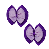 chool Hair accessories Double Bella Bow 10cm Hair Clip Pair Non Slip Hair Bows Pinkberry Kisses Purple Base & Centre Ribbon Light Orchid