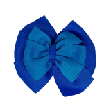 School uniform hair accessories Double Bella Hair Bow 10cm - Royal Blue Base & Centre Ribbon methyl Blue - Pinkberry Kisses