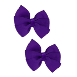 Bella Plain Colour School Uniform Hair Bow Hair Accessories Non Slip Hair Clip 6cm PinkBerry Kisses -  Purple Pair