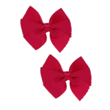 Bella Plain Colour School Uniform Hair Bow Hair Accessories Non Slip Hair Clip 6cm PinkBerry Kisses -  Hot Pink Pair