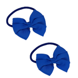 Bella Plain Colour School Uniform Hair Bow Hair Accessories Non Slip Hair Clip 6cm PinkBerry Kisses - Royal Blue Hair Tie Pair