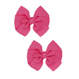 Bella Plain Colour School Uniform Hair Bow Hair Accessories Non Slip Hair Clip 6cm PinkBerry Kisses -  Shocking Pink Pair