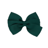 Bella Plain Colour School Uniform Hair Bow Hair Accessories Non Slip Hair Clip 6cm PinkBerry Kisses -  Hunter Green