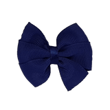 Bella Plain Colour School Uniform Hair Bow Hair Accessories Non Slip Hair Clip 6cm PinkBerry Kisses -  Navy Blue