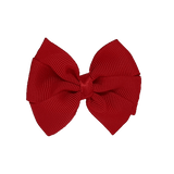 Bella Plain Colour School Uniform Hair Bow Hair Accessories Non Slip Hair Clip 6cm PinkBerry Kisses -  Red