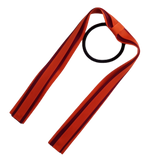 School Uniform Hair Accessories Ponytail Streamer Straight Hair Tie - Pinkberry Kisses Autumn Orange Base & Top Ribbon Burgundy