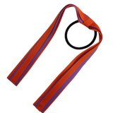 School Uniform Hair Accessories Ponytail Streamer Straight Hair Tie - Pinkberry Kisses Autumn Orange Base & Top Ribbon  Grape