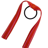 School Uniform Hair Accessories Ponytail Streamer Straight Hair Tie - Pinkberry Kisses Autumn Orange Base & Top Ribbon hot pink