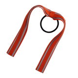 School Uniform Hair Accessories Ponytail Streamer Straight Hair Tie - Pinkberry Kisses Autumn Orange Base & Top Ribbon Light Grey Silver