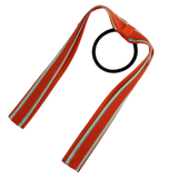 School Uniform Hair Accessories Ponytail Streamer Straight Hair Tie - Pinkberry Kisses Autumn Orange Base & Top Ribbon Light Pastel Light Green