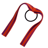 School Uniform Hair Accessories Ponytail Streamer Straight Hair Tie - Pinkberry Kisses Autumn Orange Base & Top Ribbon Purple