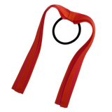 School Uniform Hair Accessories Ponytail Streamer Straight Hair Tie - Pinkberry Kisses Autumn Orange Base & Top Ribbon Shocking Pink