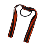 School Uniform Hair Accessories Ponytail Streamer Straight Hair Tie - Pinkberry Kisses Black Base & Top Ribbon Autumn Orange