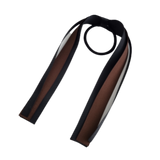 School Uniform Hair Accessories Ponytail Streamer Straight Hair Tie - Pinkberry Kisses Black Base & Top Ribbon  Brown