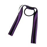 School Uniform Hair Accessories Ponytail Streamer Straight Hair Tie - Pinkberry Kisses Black Base & Top Ribbon Grape