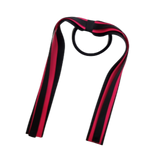 School Uniform Hair Accessories Ponytail Streamer Straight Hair Tie - Pinkberry Kisses Black Base & Top Ribbon Shocking Pink