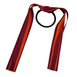 School Uniform Hair Accessories Ponytail Streamer Straight Hair Tie - Pinkberry Kisses Burgundy Base & Top Ribbon Autumn Orange