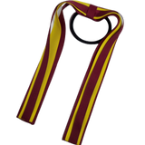 School Uniform Hair Accessories Ponytail Streamer Straight Hair Tie - Pinkberry Kisses Burgundy Base & Top Ribbon Daffodil Yellow