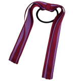 School Uniform Hair Accessories Ponytail Streamer Straight - Pinkberry Kisses Burgundy Base & Top Ribbon Grape