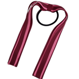 School Uniform Hair Accessories Ponytail Streamer Straight Hair Tie - Pinkberry Kisses Burgundy Base & Top Ribbon Hot Pink