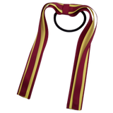School Uniform Hair Accessories Ponytail Streamer Straight Hair Tie - Pinkberry Kisses Burgundy Base & Top Ribbon Lemon Yellow
