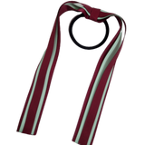 School Uniform Hair Accessories Ponytail Streamer Straight - Pinkberry Kisses Burgundy Base & Top Ribbon Light Pastel Green
