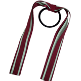 School Uniform Hair Accessories Ponytail Streamer Straight Hair Tie - Pinkberry Kisses Burgundy Base & Top Ribbon Light Pastel Green