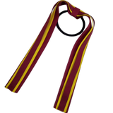 School Uniform Hair Accessories Ponytail Streamer Straight - Pinkberry Kisses Burgundy Base & Top Ribbon  Mazie Yellow