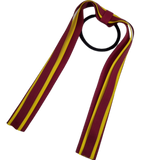 School Uniform Hair Accessories Ponytail Streamer Straight Hair Tie - Pinkberry Kisses Burgundy Base & Top Ribbon  Mazie Yellow