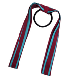 School Uniform Hair Accessories Ponytail Streamer Straight Hair Tie - Pinkberry Kisses Burgundy Base & Top Ribbon  Misty Turquoise