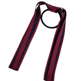 School Uniform Hair Accessories Ponytail Streamer Straight - Pinkberry Kisses Burgundy Base & Top Ribbon  Navy Blue