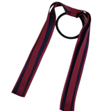 School Uniform Hair Accessories Ponytail Streamer Straight Hair Tie - Pinkberry Kisses Burgundy Base & Top Ribbon  Navy Blue