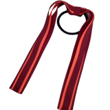 School Uniform Hair Accessories Ponytail Streamer Straight Hair Tie - Pinkberry Kisses Burgundy Base & Top Ribbon  Neon Orange