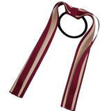 School Uniform Hair Accessories Ponytail Streamer Straight Hair Tie - Pinkberry Kisses Burgundy Base & Top Ribbon  Peach