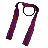 School Uniform Hair Accessories Ponytail Streamer Straight - Pinkberry Kisses Burgundy Base & Top Ribbon Purple