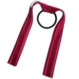 School Uniform Hair Accessories Ponytail Streamer Straight Hair Tie - Pinkberry Kisses Burgundy Base & Top Ribbon  Shocking Pink