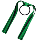 School Uniform Hair Accessories Ponytail Streamer Straight Hair Tie - Pinkberry Kisses Emerald Green Base & Top Ribbon Black