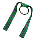 School Uniform Hair Accessories Ponytail Streamer Straight Hair Tie - Pinkberry Kisses Emerald Green Base & Top Ribbon Grape