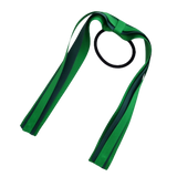 School Uniform Hair Accessories Ponytail Streamer Straight - Pinkberry Kisses Emerald Green Base & Top Ribbon Hunter Green