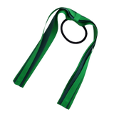 School Uniform Hair Accessories Ponytail Streamer Straight Hair Tie - Pinkberry Kisses Emerald Green Base & Top Ribbon Hunter Green