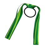 School Uniform Hair Accessories Ponytail Streamer Straight Hair Tie - Pinkberry Kisses Emerald Green Base & Top Ribbon Key Lime