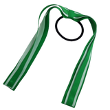 School Uniform Hair Accessories Ponytail Streamer Straight - Pinkberry Kisses Emerald Green Base & Top Ribbon Light Pastel Green