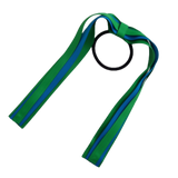 School Uniform Hair Accessories Ponytail Streamer Straight - Pinkberry Kisses Emerald Green Base & Top Ribbon Methyl Blue