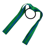 School Uniform Hair Accessories Ponytail Streamer Straight Hair Tie - Pinkberry Kisses Emerald Green Base & Top Ribbon Methyl Blue