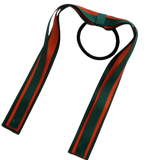 School Uniform Hair Accessories Ponytail Streamer Straight Hair Tie - Pinkberry Kisses Dark Green Hunter Green Base & Top Ribbon Autumn Orange
