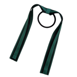 School Uniform Hair Accessories Ponytail Streamer Straight Hair Tie - Pinkberry Kisses Dark Green Hunter Green Base & Top Ribbon Black