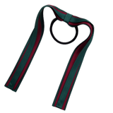 School Uniform Hair Accessories Ponytail Streamer Straight Hair Tie - Pinkberry Kisses Dark Green Hunter Green Base & Top Ribbon Burgundy