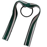 School Uniform Hair Accessories Ponytail Streamer Straight Hair Tie - Pinkberry Kisses Dark Green Hunter Green Base & Top Ribbon Light Pink