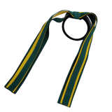 School Uniform Hair Accessories Ponytail Streamer Straight Hair Tie - Pinkberry Kisses Dark Green Hunter Green Base & Top Ribbon Mazie Yellow